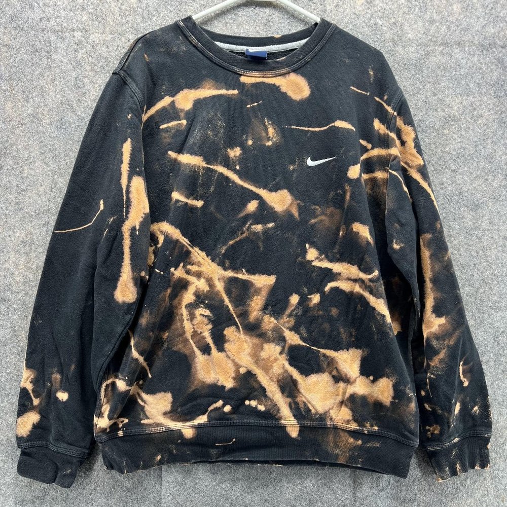Nike Sweater Men XL Adult Black Sweatshirt Pullover Crewneck Vintage Swoosh Y2K